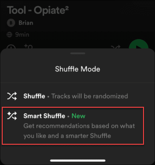 popravite, da se Spotify Shuffle ne premešava