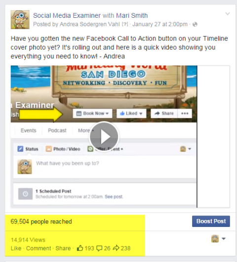 video objava izpraševalca socialnih medijev na facebooku