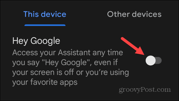 Onemogoči Google Assistant