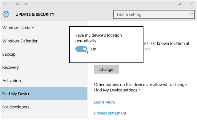 Kako omogočiti iskanje moje naprave za Windows 10