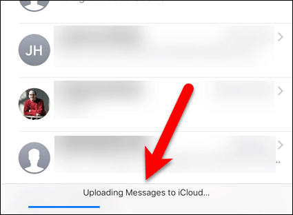 Nalaganje sporočil v iCloud v iOS-u