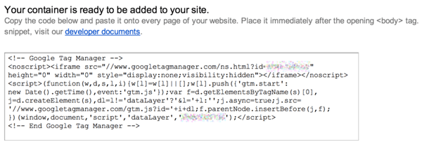primer delčka kode google tag manager