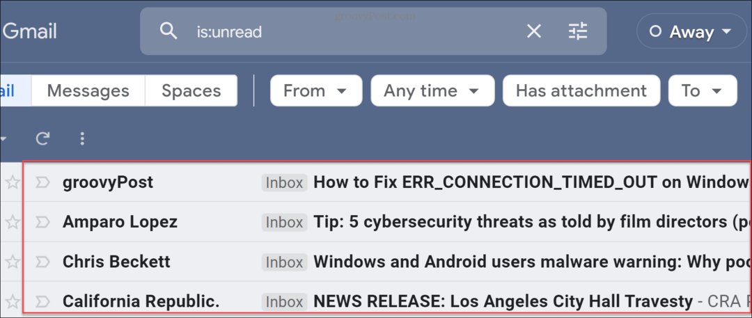 Poiščite neprebrana e-poštna sporočila v Gmailu