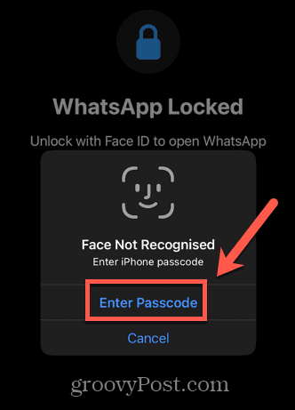WhatsApp vnesite geslo