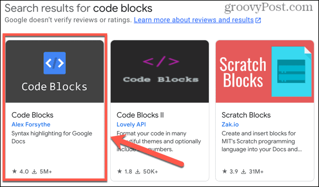 dodatek za blokiranje kode google docs