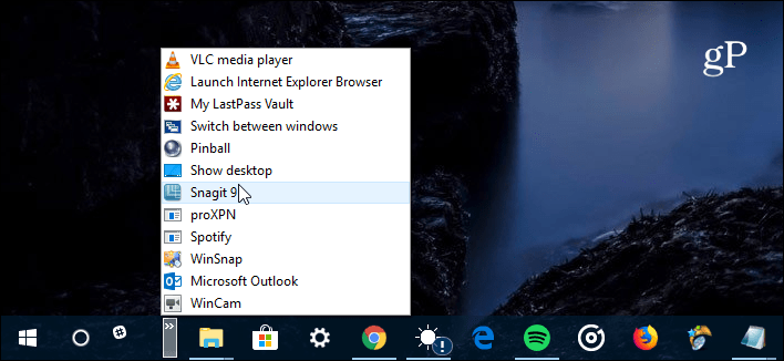 Vrstica za hitri zagon Windows 10
