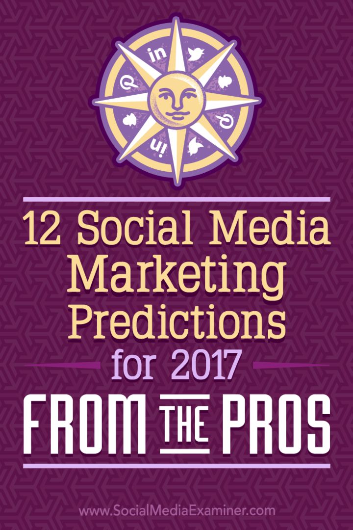 12 Napovedi trženja socialnih medijev za leto 2017 Od profesionalcev: Izpraševalec socialnih medijev