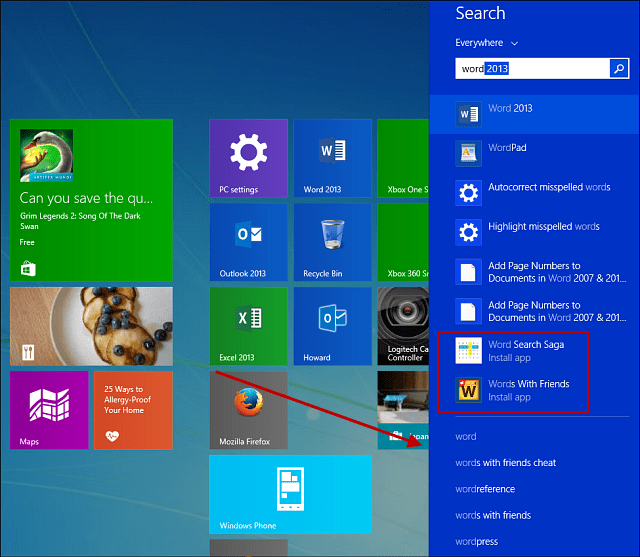 Kako onemogočiti spletne rezultate v sistemu Windows 8 Search