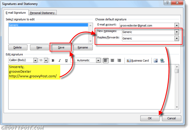 Kako dodati svoj podpis e-poštnim sporočilom Outlook 2010