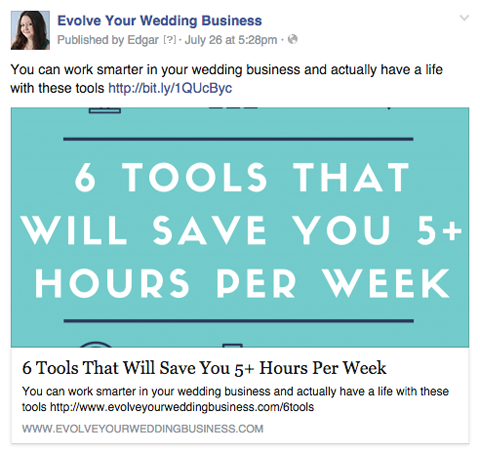 razvijajte svojo poročno poslovno objavo na facebooku