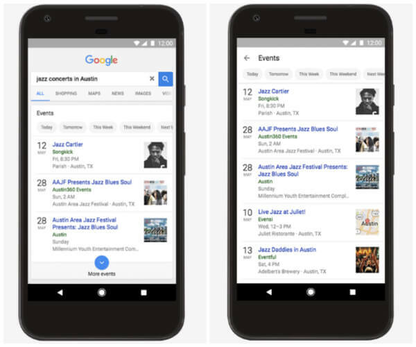 Google je posodobil svojo spletno izkušnjo z aplikacijami in mobilnimi napravami, da bi iskalcem spletnih strani omogočil lažje iskanje stvari, ki se dogajajo v bližini, zdaj ali v prihodnosti.