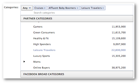 kategorije partnerjev facebook izberite