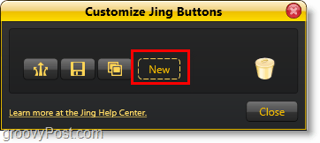 kliknite nov gumb, če želite dodati nov gumb za skupno rabo