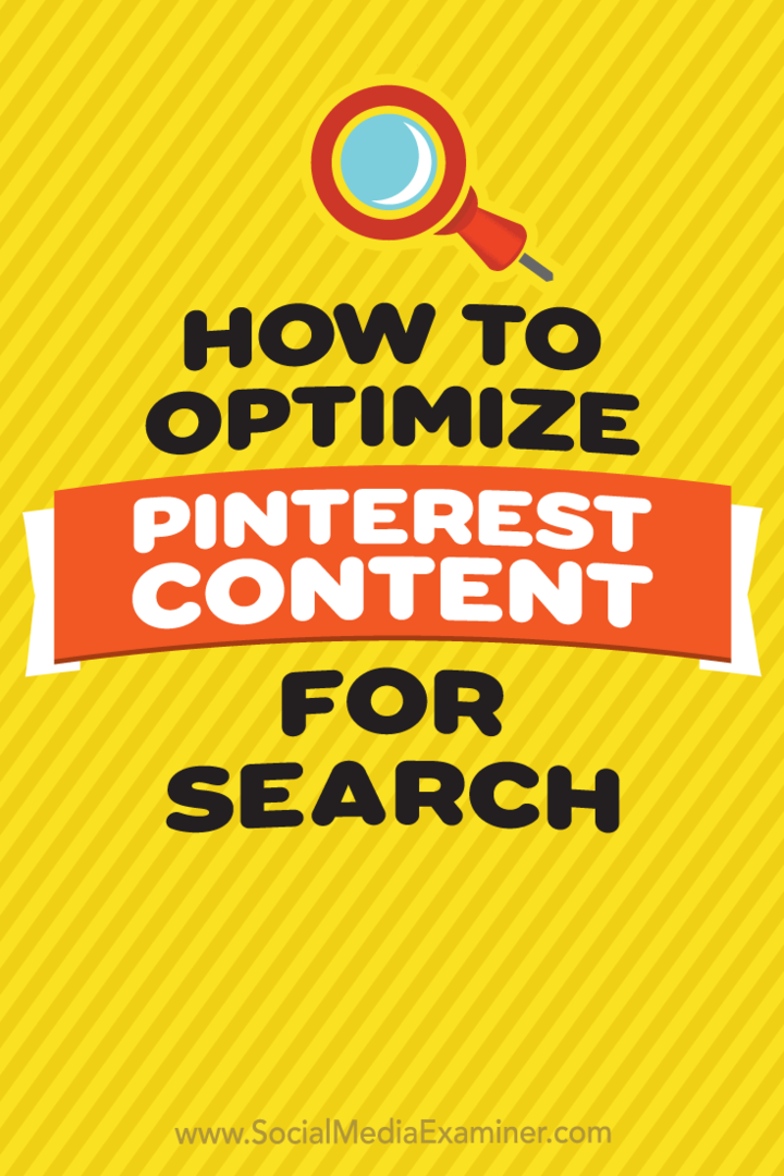 Kako optimizirati vsebino Pinteresta za iskanje: Izpraševalec socialnih medijev