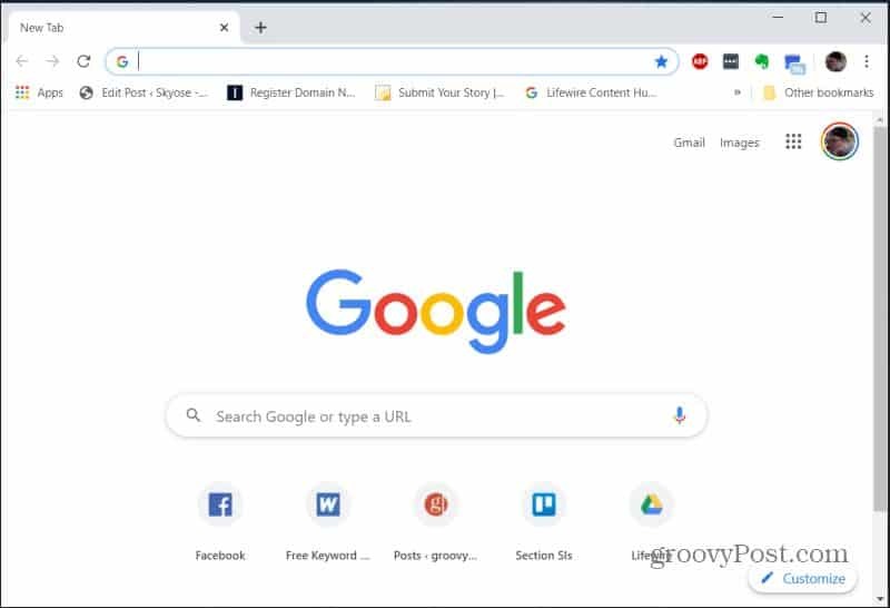 osnovni posnetek zaslona google