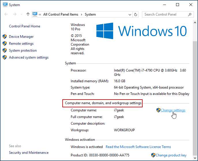 Spremenite nastavitve Nadzorna plošča Windows 10