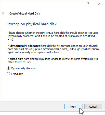 06 Določite vrsto pomnilnika za VM (namestitev sistema Windows 10)