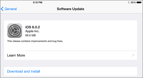 Posodobitev za iOS 8.0.2