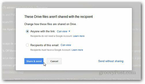 pošlji prek pravic google drive