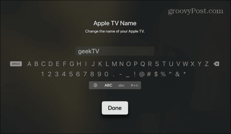 Spremenite ime vašega Apple TV