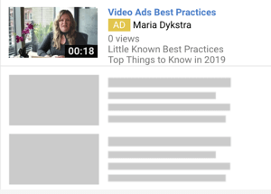 Kako nastaviti oglaševalsko akcijo YouTube, 6. korak, izberite obliko oglasa YouTube, primer oglasov TrueView discovery