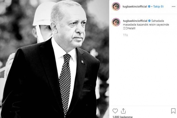 Tuğba Ekinci delitev predsednika Erdoğana