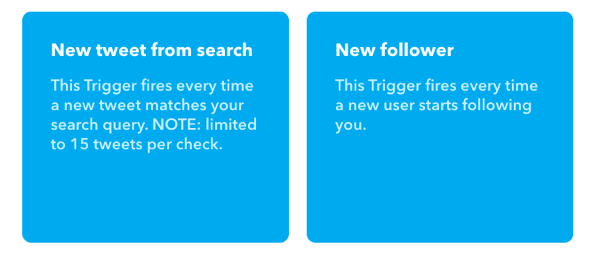 Izberite New Tweet From Search (Iskanje novega) za sprožilec vašega programčka IFTTT.