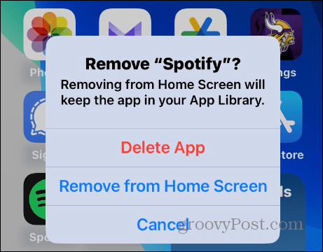 Izbrišite aplikacijo Spotify v sistemu iOS
