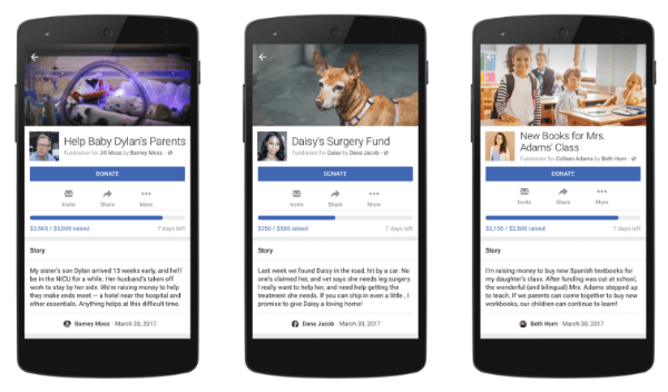 Facebook razširja dobrodelna orodja za osebne uporabnike in Facebook Live.