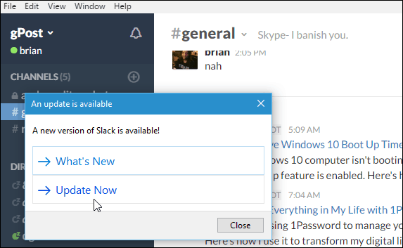 Slack Windows Desktop App Posodobljeno na 2.0.1