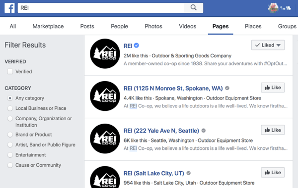 Lokacijske strani na Facebooku ljudem olajšajo iskanje trgovin in pisarn v njihovi bližini.