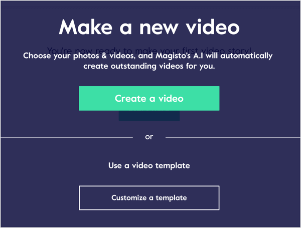 Ustvarite videoposnetek v Magistu s pomočjo svojih fotografij in video posnetkov ali pa delajte po video predlogi.
