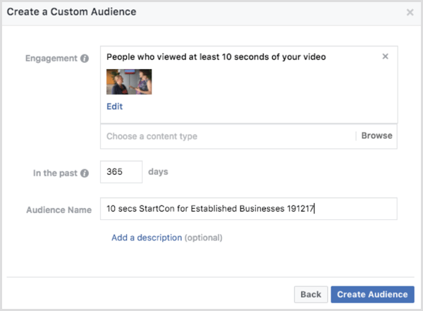 Občinstvo Facebook video angažma po meri