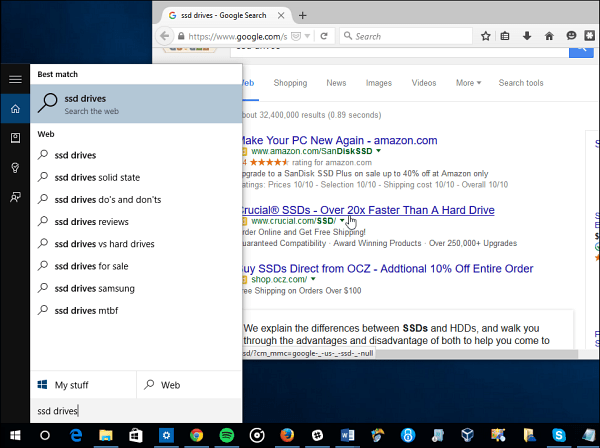 Firefox Google Cortana Privzeto Windows 10
