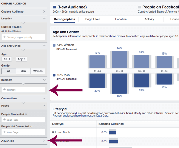 Facebook-ovi vpogledi v občinstvo vam lahko pomagajo izvedeti več o svoji ciljni publiki.