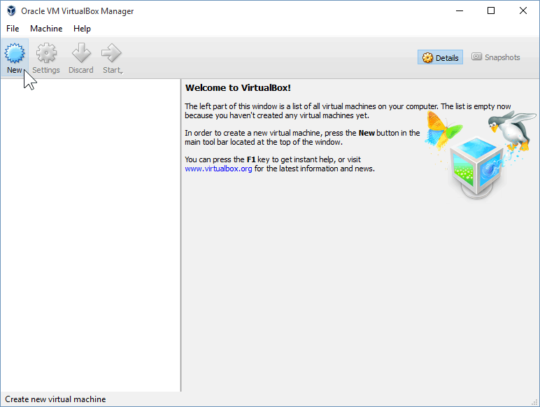 01 Ustvari nov navidezni stroj (namestitev sistema Windows 10)