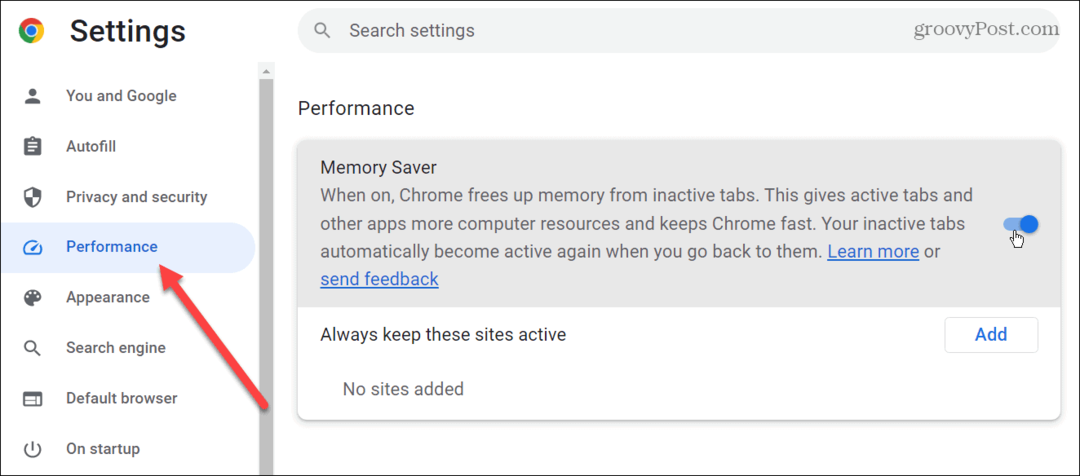 Omogočite zavihke varčevanja s pomnilnikom v brskalniku Google Chrome