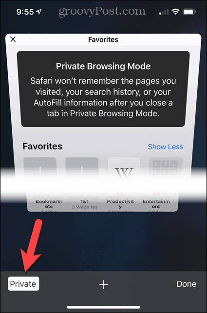 Izklopite zasebno v brskalniku Safari v sistemu iOS