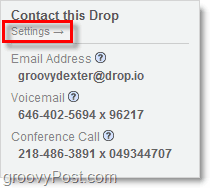 kako dostopati do nastavitev drop.io