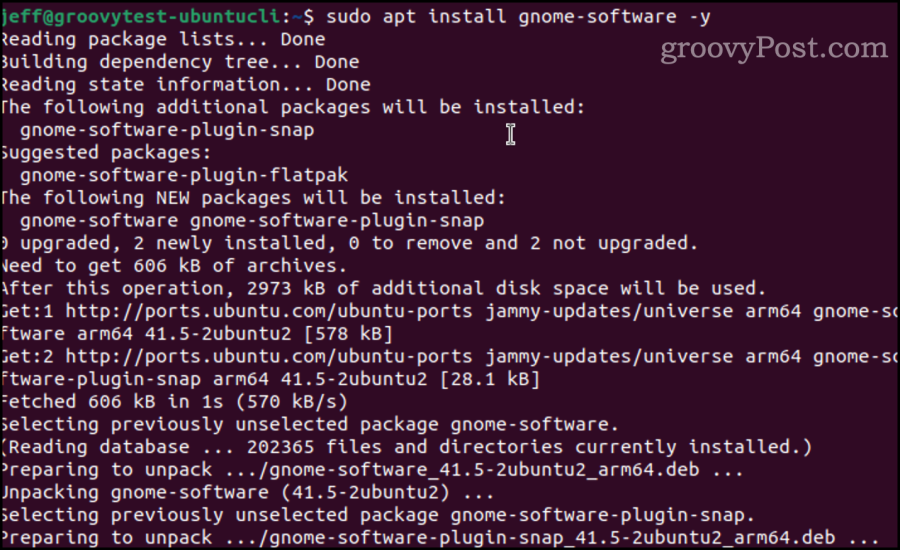 apt namestitev programske opreme gnome