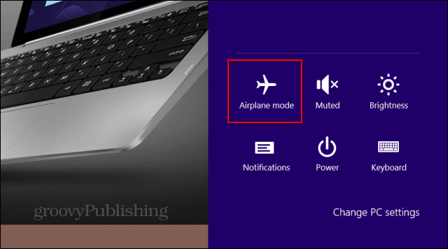 Ikona sistema Windows 8.1 Airplane Mode
