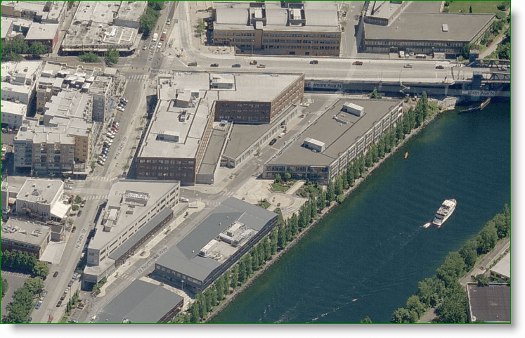 Bing Maps Bird's Eye View - Google sedež v Seattlu - Fremont Wa
