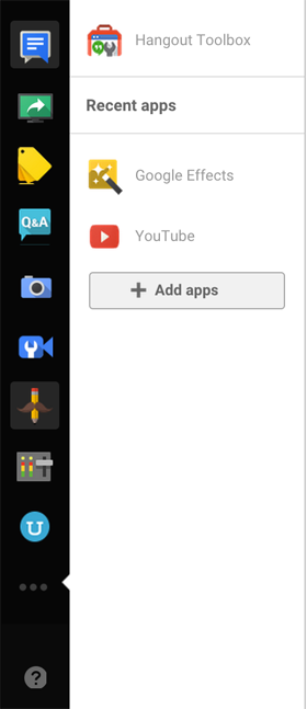 google + hangouts leva slika nadzorne plošče