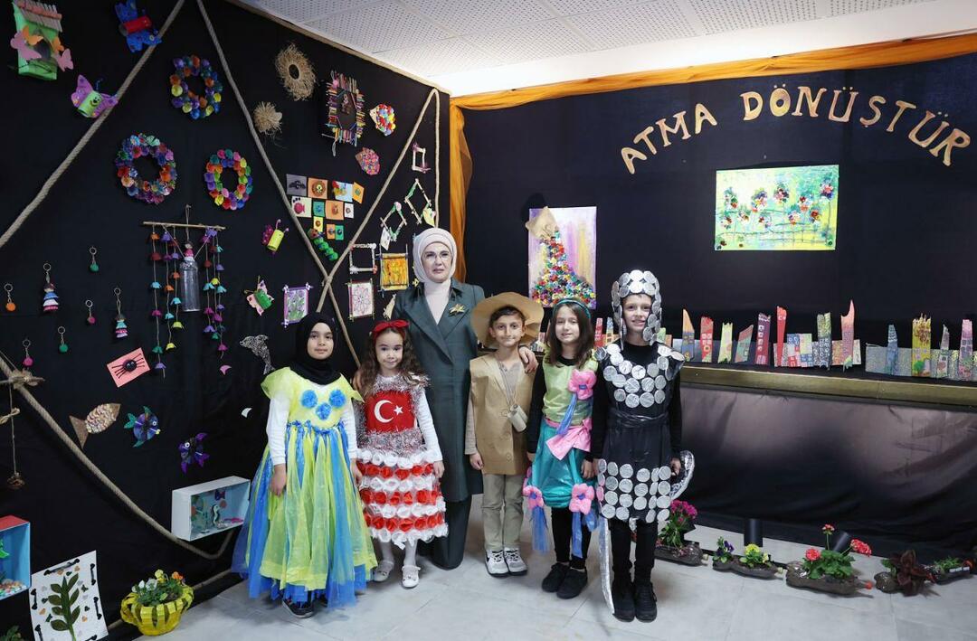 Emine Erdoğan je obiskala osnovno šolo Ostim v Ankari