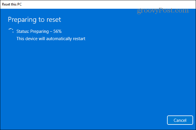 priprava na ponovni zagon sistema Windows 11