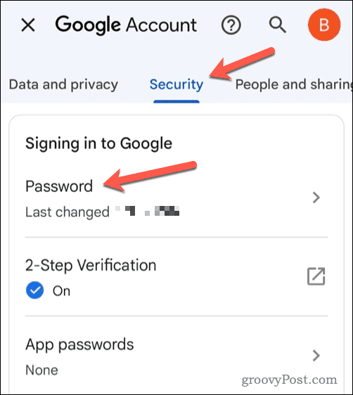 Spremenite geslo za gmail na mobilniku