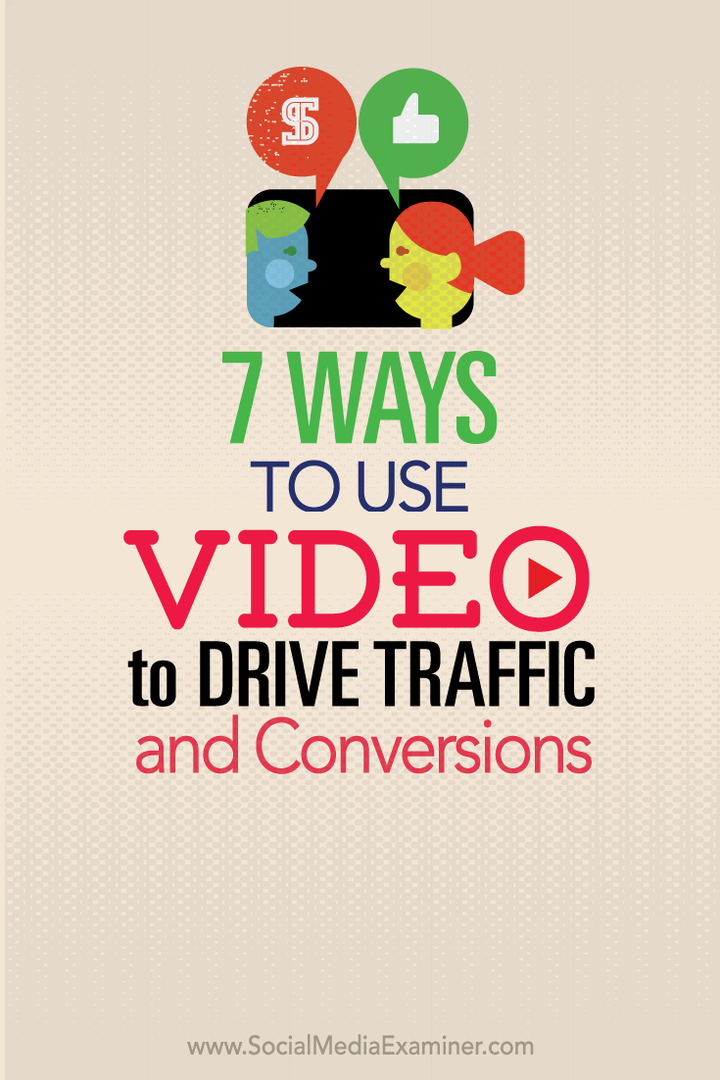 7 načinov uporabe videa za spodbujanje prometa in konverzij: Social Media Examiner