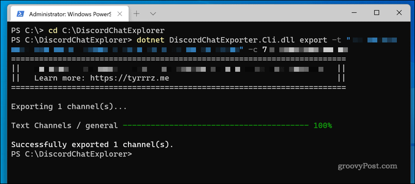 DiscordChatExplorer v sistemu Windows 11 se uporablja za prenos strežniškega dnevnika klepeta
