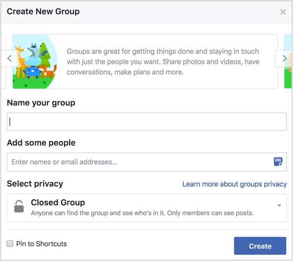 Facebook ustvari novo skupino