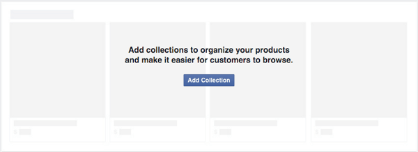 dodajte zbirko, da organizirate izdelke iz facebook trgovine
